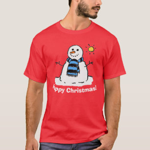 Weihnachts-Snowman mit glücklichen Weihnachten T-Shirt
