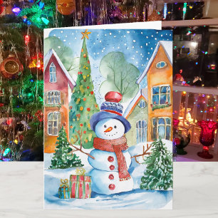 Weihnachts-Snowman-Newsletter-Foto Grußkarte Karte
