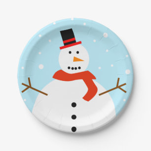 Weihnachts-Snowman-Paper-Teller Pappteller