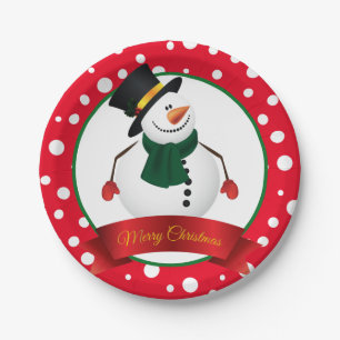 Weihnachts-Snowman-Paper-Teller Pappteller