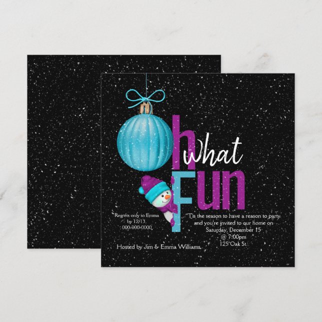 Weihnachts-Snowman-Party Einladung (Vorne/Hinten)