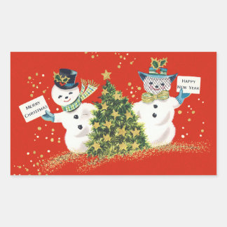 Weihnachts-Snowman Rectangle Stickers