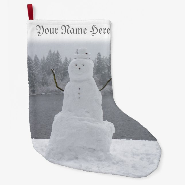 Weihnachts-Snowman-Strümpfe Personalisierte Strümp Großer Weihnachtsstrumpf (Vorderseite)
