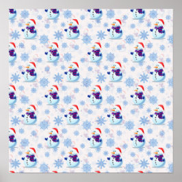 Weihnachts Snowman Surface Pattern Download Poster
