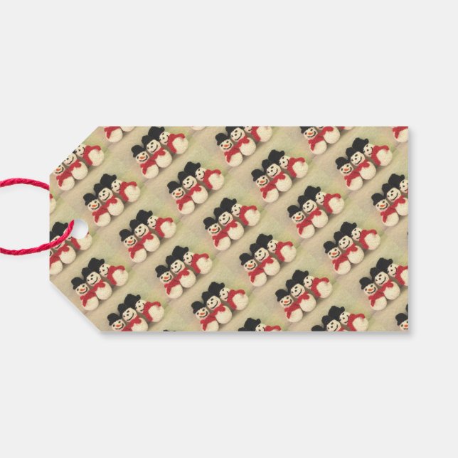 Weihnachts-Snowmen-Geschenk-Tag Geschenkanhänger (Rückseite Horizontal)