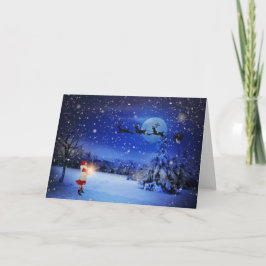 Weihnachts-Snowy-Nacht Weihnachtskarte Feiertagskarte