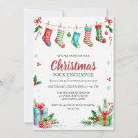 Weihnachts-Socken-Tausch-Wasserfarbe-Socken-Party