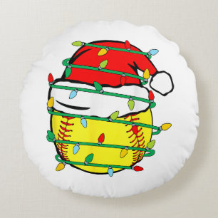 Weihnachts-Softball Rundes Kissen