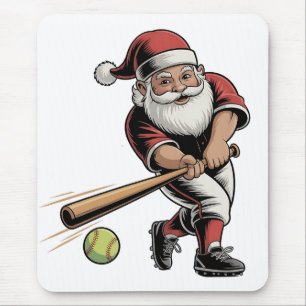 Weihnachts-Softball spielen Weihnachtsmann Sport Mousepad