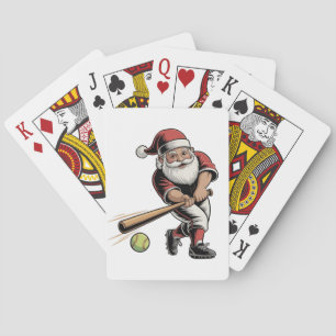 Weihnachts-Softball spielen Weihnachtsmann Sport Spielkarten