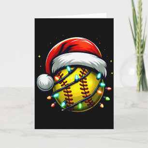 Weihnachts-Softball Xmas Santa Softball-Liebhaber Karte