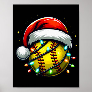 Weihnachts-Softball Xmas Santa Softball Liebhaber Poster