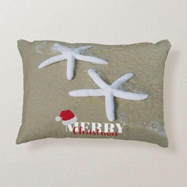 Weihnachts Sommer Starfish Beach Dekokissen (Rückseite)