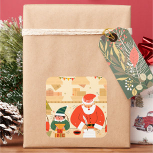 Weihnachts-Sonderlieferung Quadratischer Aufkleber