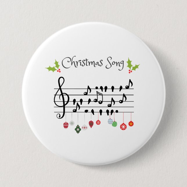 Weihnachts-Song-Vögel singen Button (Vorderseite)