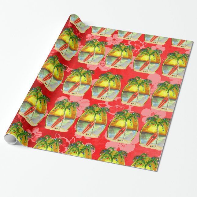 Weihnachts-Sonnenuntergang Geschenkpapier (Ungerollt)