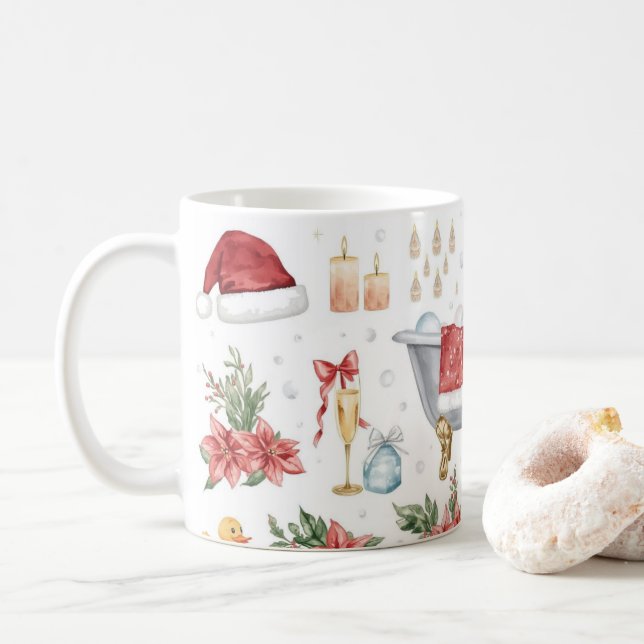 Weihnachts-Spa-Badewanne Kaffeetasse (Mit Donut)