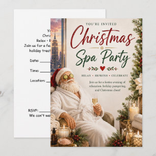 Weihnachts-Spa-Party-Einladung mit Weihnachtsmann Einladung