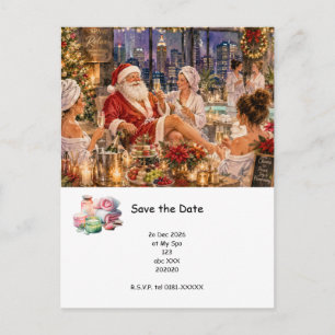 Weihnachts-Spa-Party-Einladungskarte Postkarte