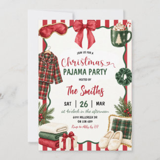 Weihnachts-Spa-Themen-Pyjamas Weihnachtsfeier  Einladung