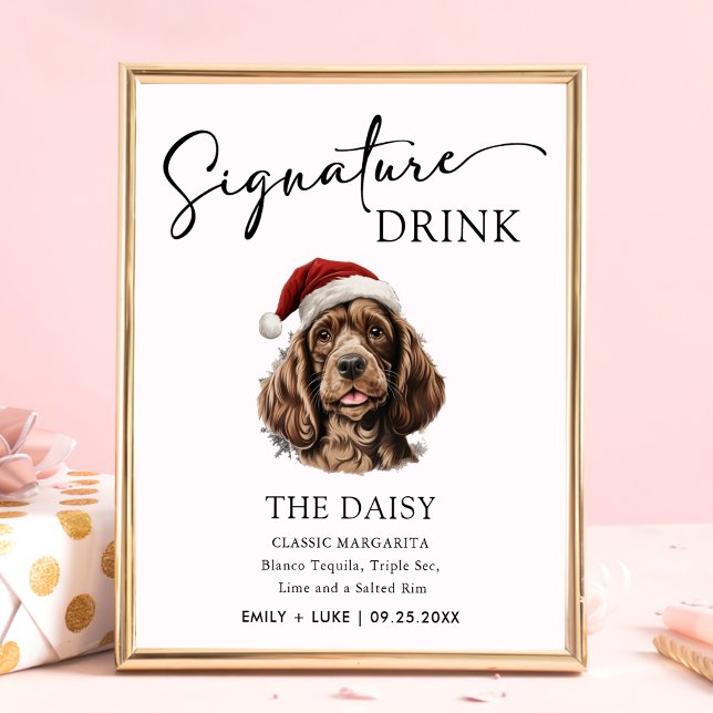 Weihnachts Spanischer Hund Hochzeit Signature Drin Poster (Von Creator hochgeladen)