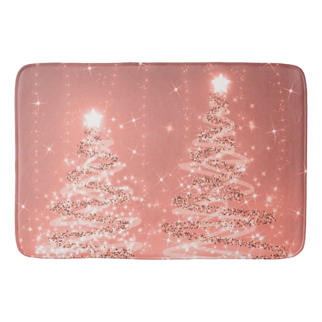 Weihnachts-Sparkling Bäume Rose Gold  Badematte (Vorderseite)