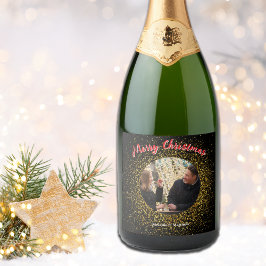 Weihnachts Sparkling Glitzer Black Custom Foto