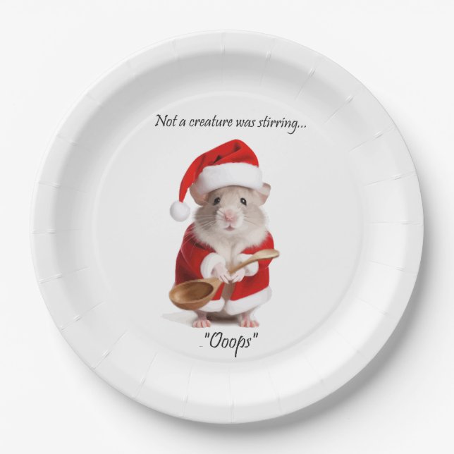 Weihnachts-Spaß Nicht eine Kreatur rührte die Maus Pappteller (Vorderseite)