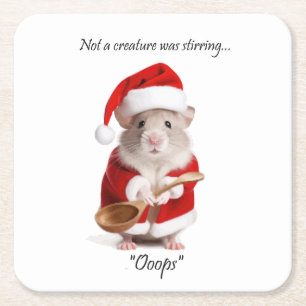 Weihnachts-Spaß Nicht eine Kreatur rührte die Maus Rechteckiger Pappuntersetzer