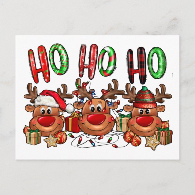Weihnachts-Spaß Reindeer Postkarte (Vorderseite)
