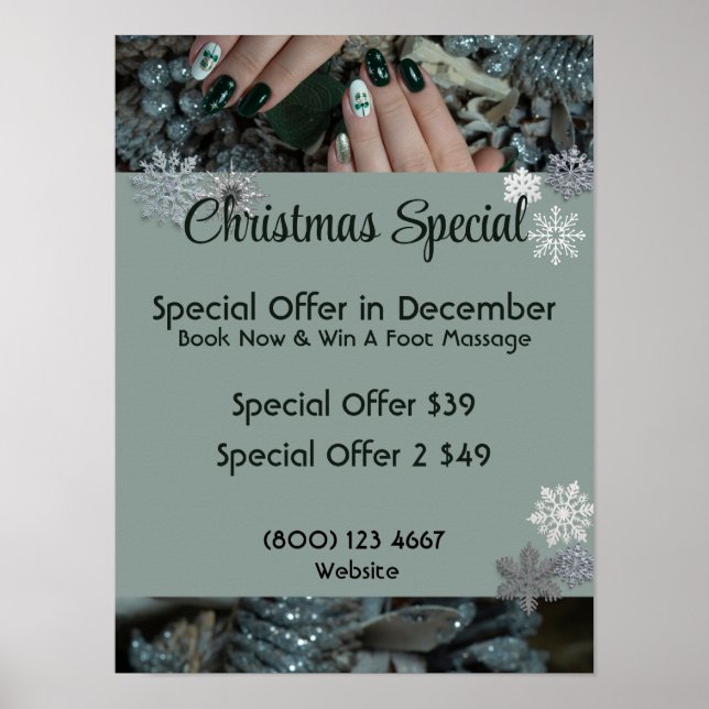 Weihnachts Special Nail Salon Poster (Vorne)