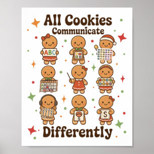 Weihnachts-Sped-Lehrer Alle Kekse Kommunizieren An Poster