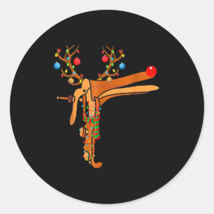 Weihnachts-Spekulum-Rentier Lustiges Weihnachten K Runder Aufkleber