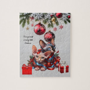 Weihnachts-Sphynx-Kätzchen