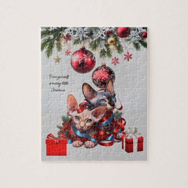 Weihnachts-Sphynx-Kätzchen (Vertikal)