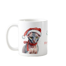 Weihnachts-Sphynx-Katze Wasserfarbe