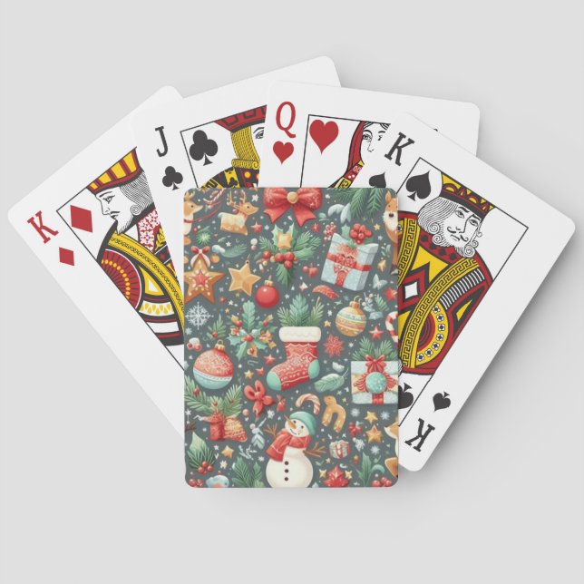 Weihnachts-Spiel zum Thema Spielkarten (Rückseite)