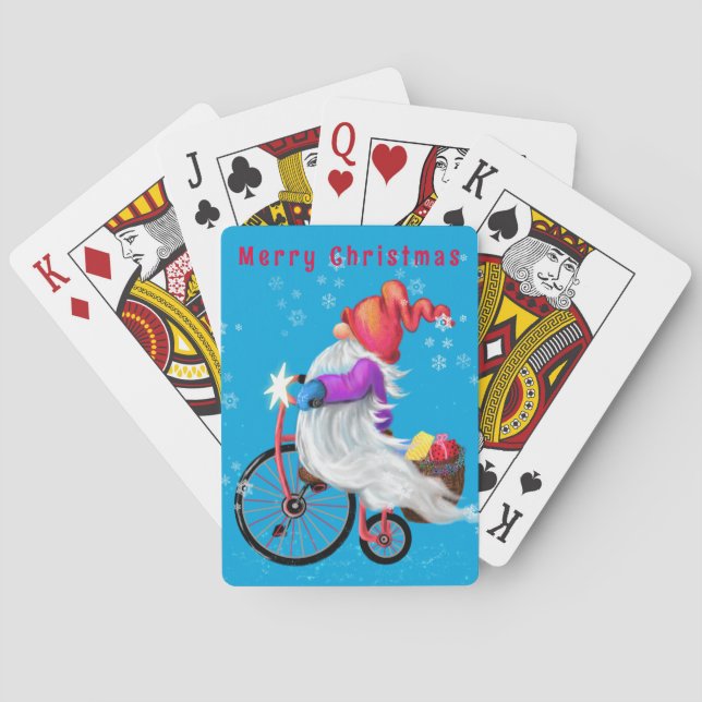 Weihnachts-Spielkarten Genom mit dem Fahrrad und G Spielkarten (Rückseite)