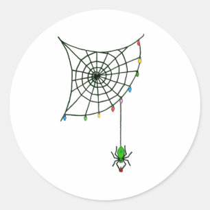 Weihnachts-Spione Web Lights Goth Holiday Runder Aufkleber
