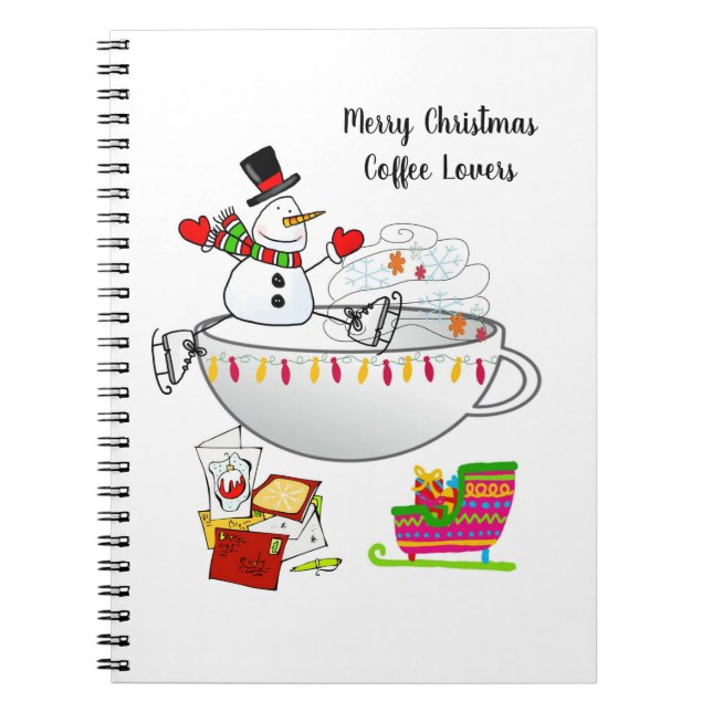 Weihnachts-Spiral Notebook Snowman Notizblock (Vorderseite)