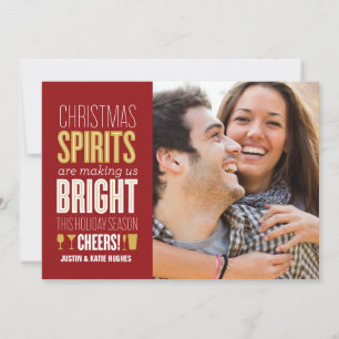 Weihnachts-Spirituosen Weihnachtsfotokarte Feiertagskarte