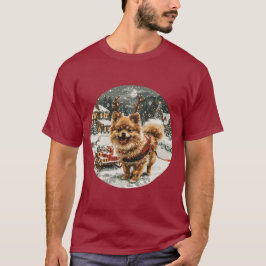 Weihnachts-Spitz Rentier Dog T-Shirt