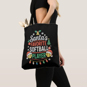 Weihnachts-Sport Lieblings-Softballspieler von San Tasche