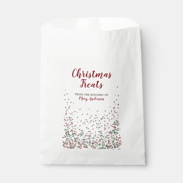 Weihnachts-Sprinklen mit individuellem Label Gefäl Geschenktütchen (Vorderseite)