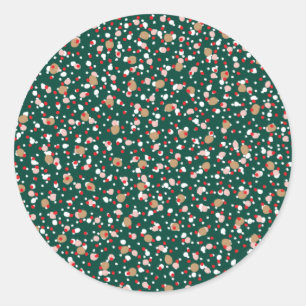 Weihnachts-Sprinkles-Grün-Sticker Runder Aufkleber