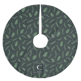 Weihnachts-Spruce-Muster Mit Monogramm Polyester Weihnachtsbaumdecke