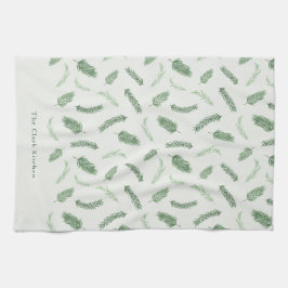 Weihnachts-Spruce Muster Personalisierter Urlaub Geschirrtuch