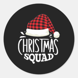 Weihnachts-Squad Familiengruppe passt Weihnachten Runder Aufkleber