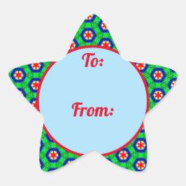 Weihnachts-Star-Border-Geschenksticker Stern-Aufkleber