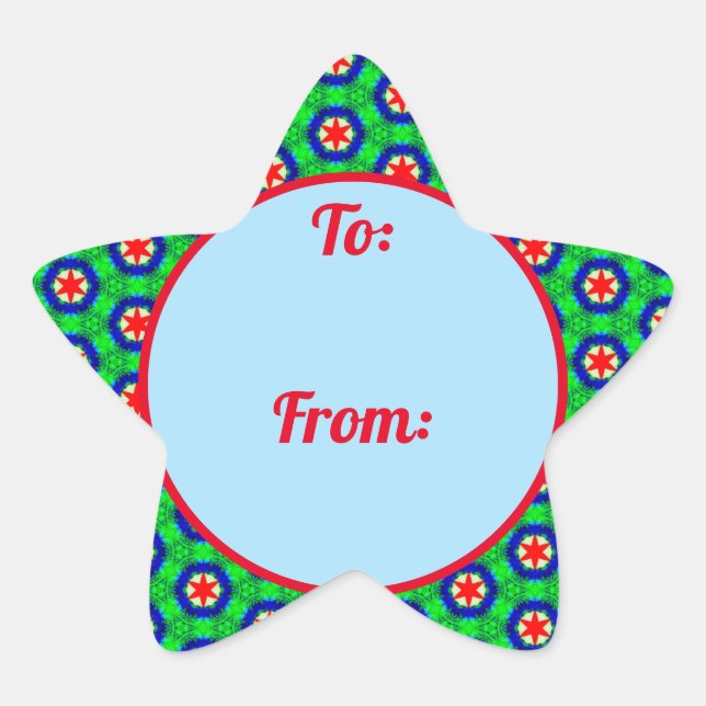 Weihnachts-Star-Border-Geschenksticker Stern-Aufkleber (Vorderseite)
